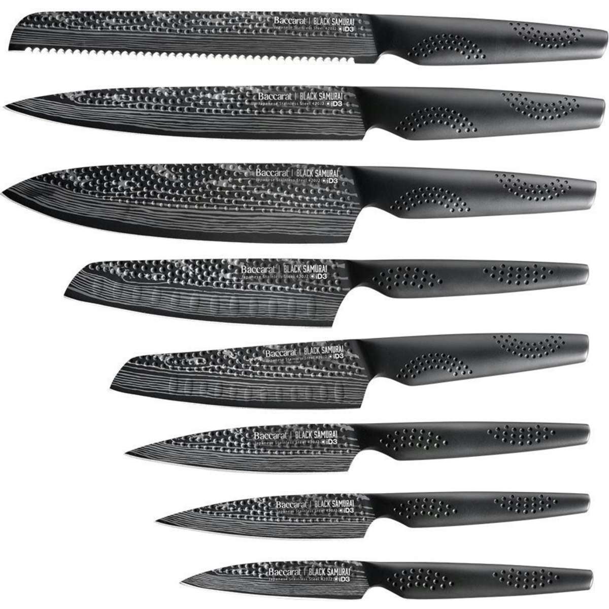 Baccarat THE EGG iD3 Samurai Knife Block 9 Piece Black Woolworths