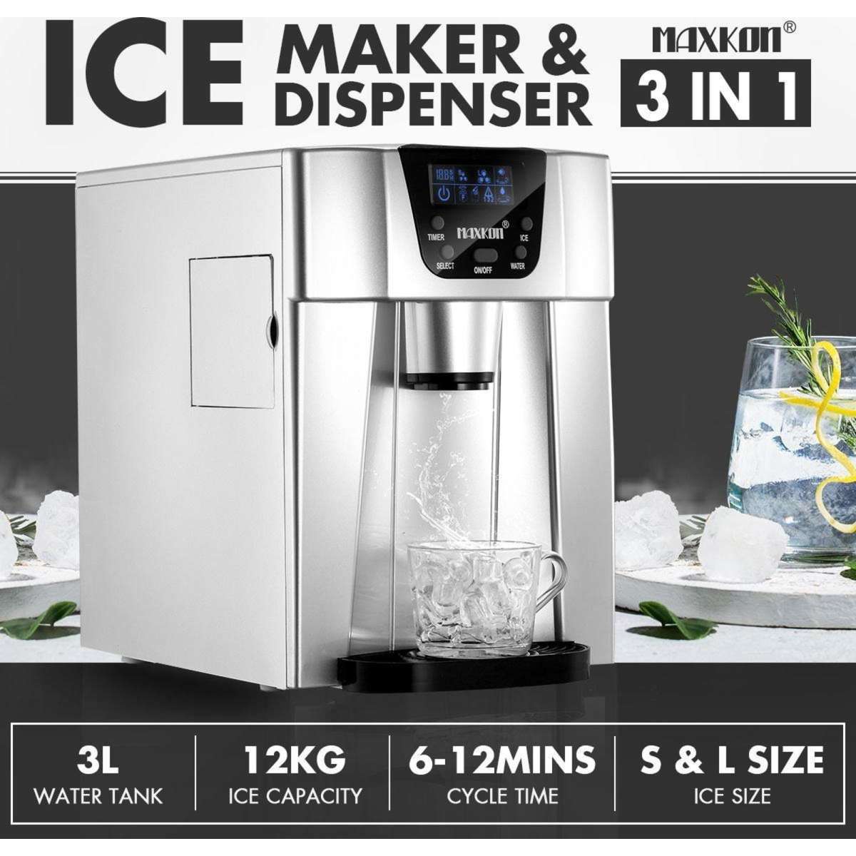 Maxkon Portable Ice Maker Machine Water Dispenser Home & Commercial Use