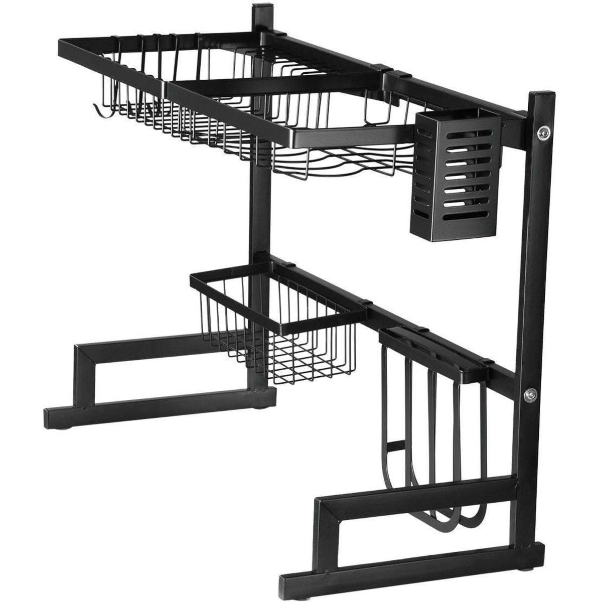 Ausway Large Kitchen Dish Rack Over the Sink Dish Drying Rack Stainless Steel with Utensil