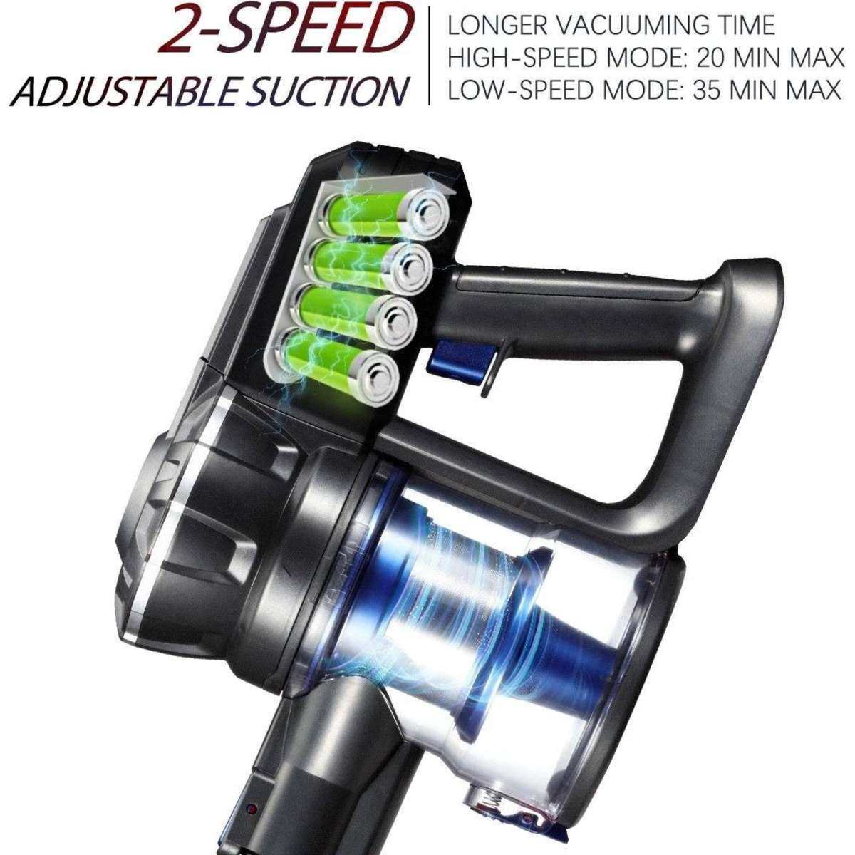 Maxkon 2in1 Cordless Vacuum Cleaner Stick Handheld Cleaning 2 Speed