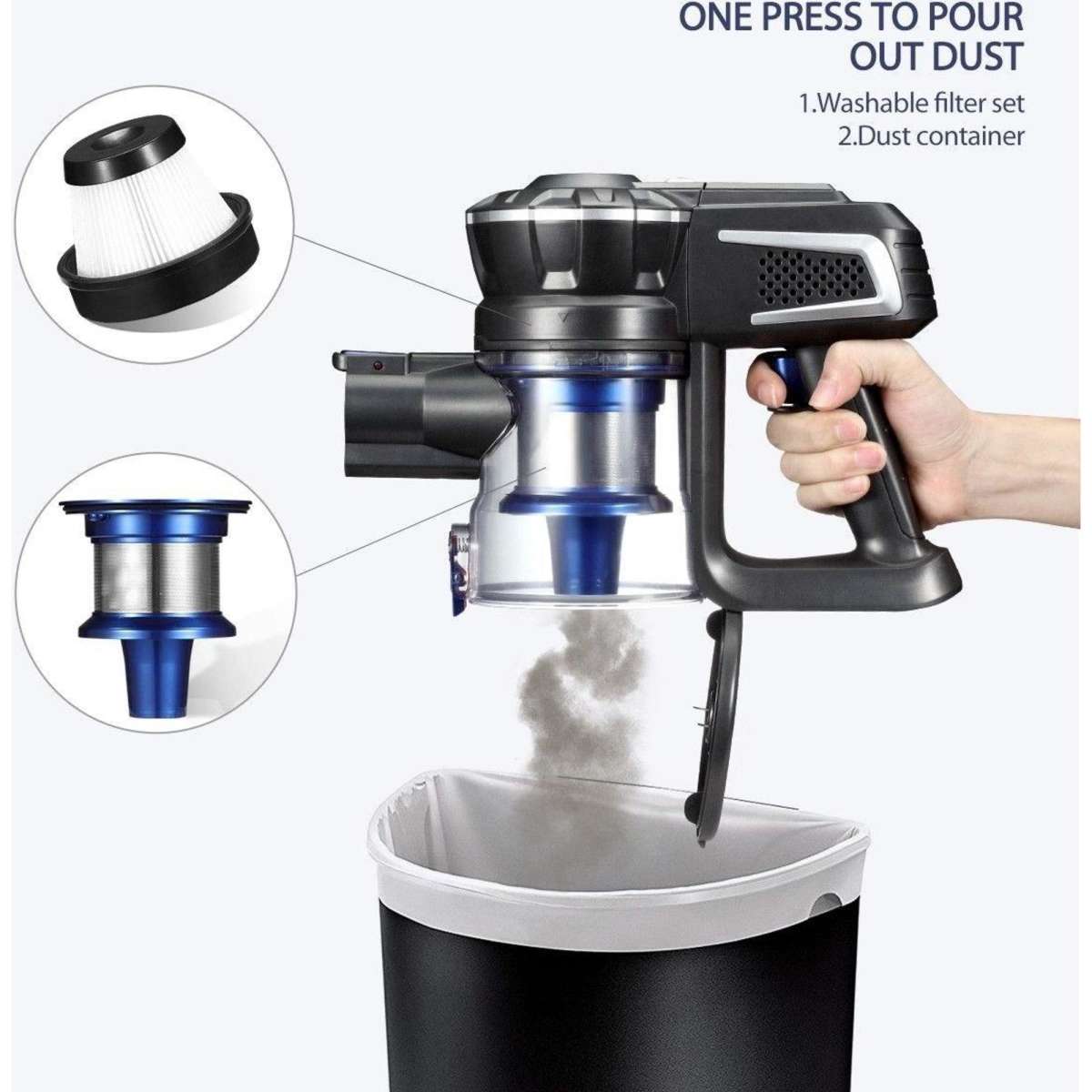 Maxkon 2in1 Cordless Vacuum Cleaner Stick Handheld Cleaning 2 Speed