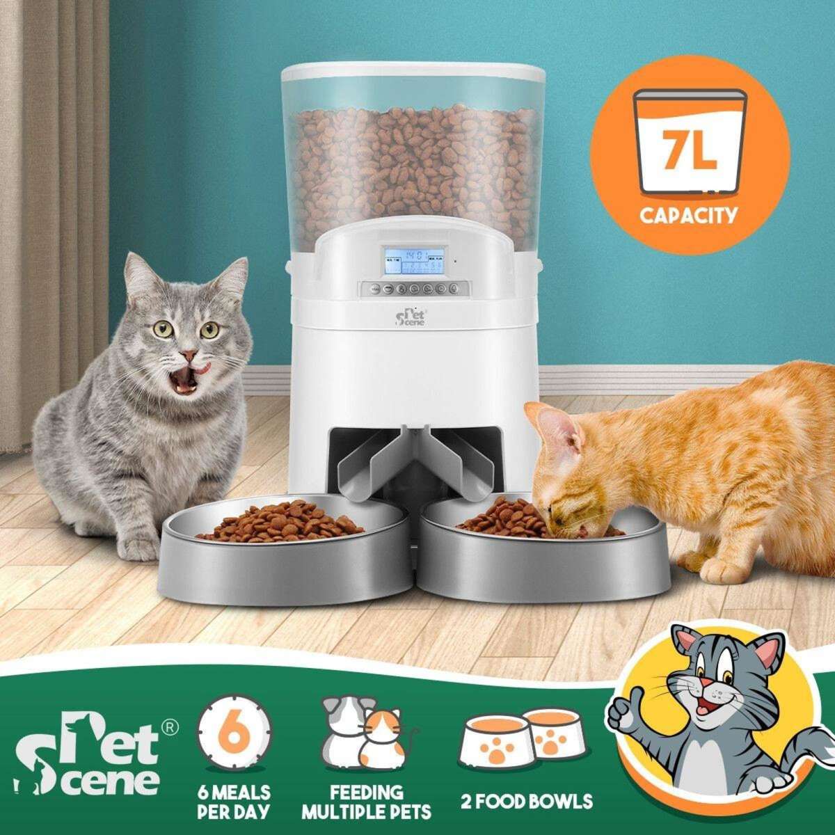 Pet Scene Petscene 7L Automatic Pet Cat Feeder Dog Food Dispenser Voice