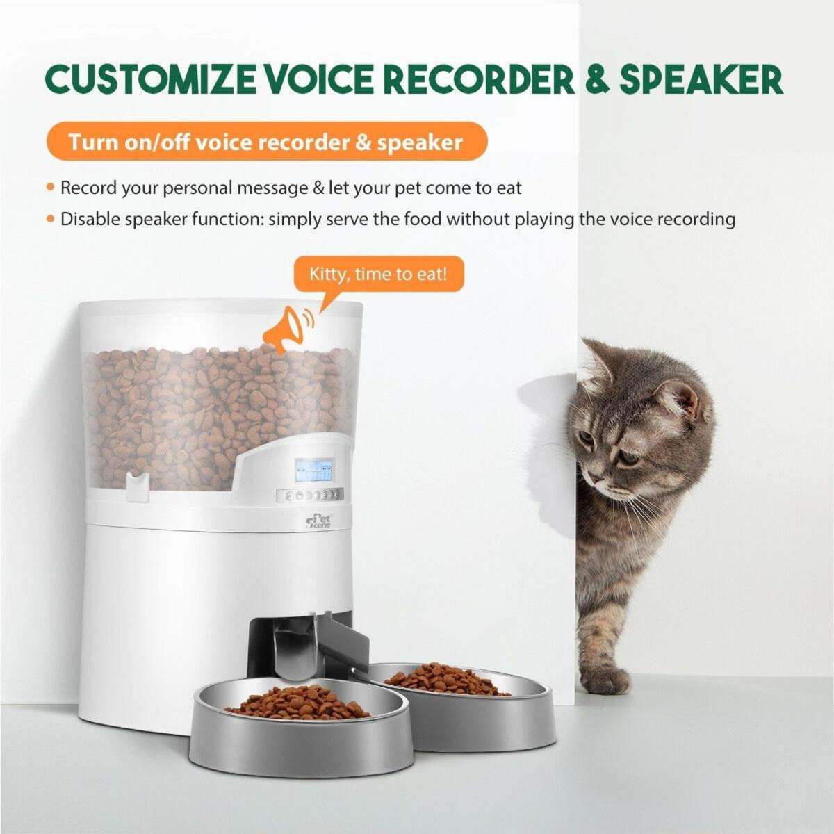 Pet Scene Petscene 7l Automatic Pet Cat Feeder Dog Food Dispenser Voice 