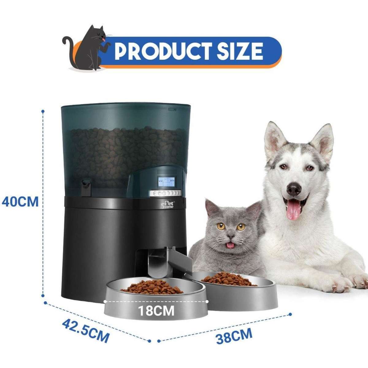 Pet Scene Petscene Automatic Pet Feeder 7L Auto Dog Cat Food Dispenser