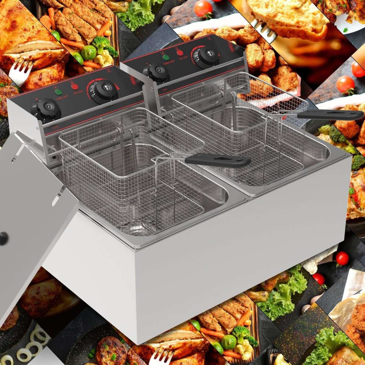 Advwin 6000W 22L Electric Double Deep Fryer Woolworths