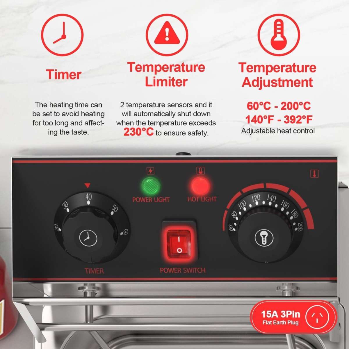 Advwin 6000W 22L Electric Double Deep Fryer Woolworths