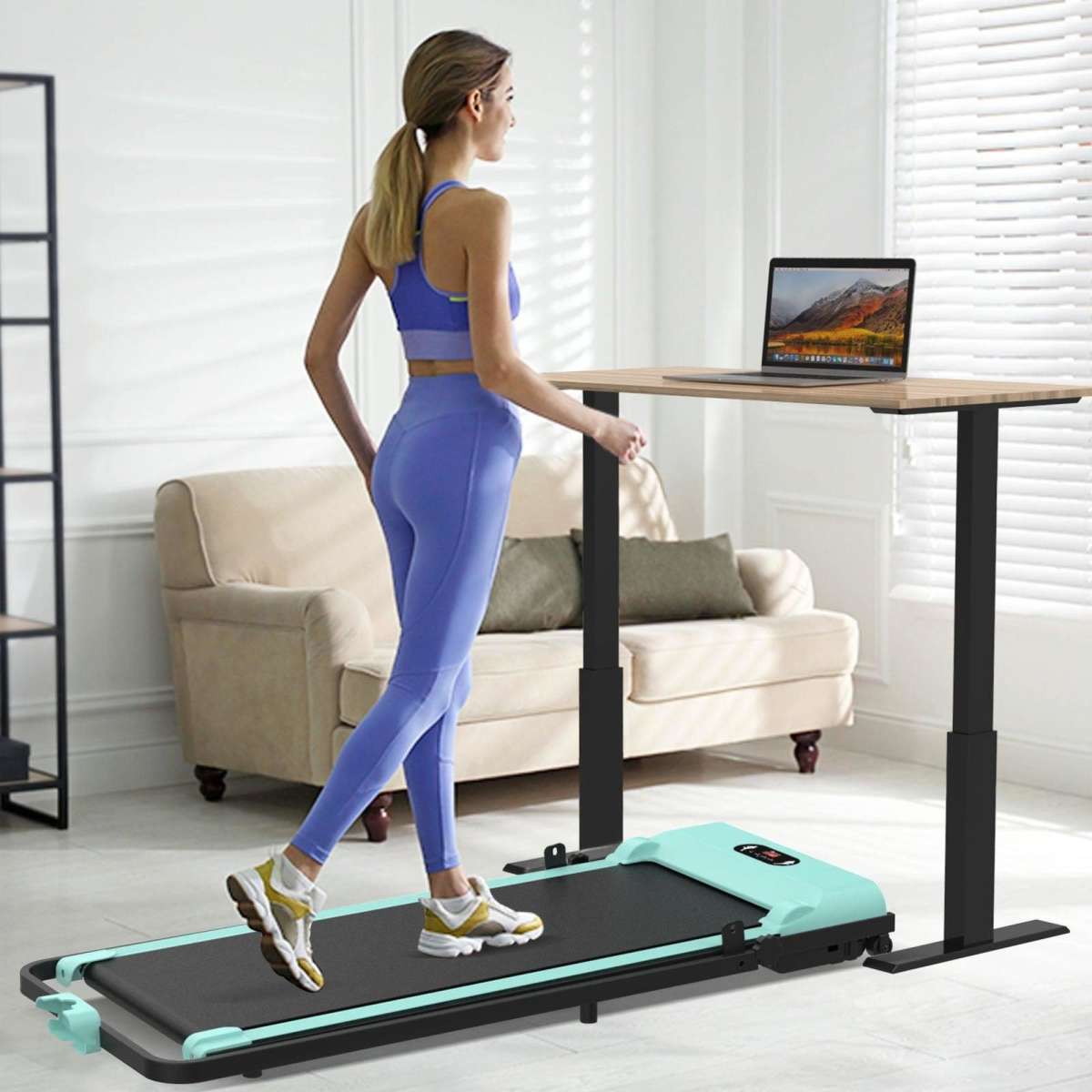 Advwin Walking Pad Treadmill Fitness Foldable Green | Woolworths