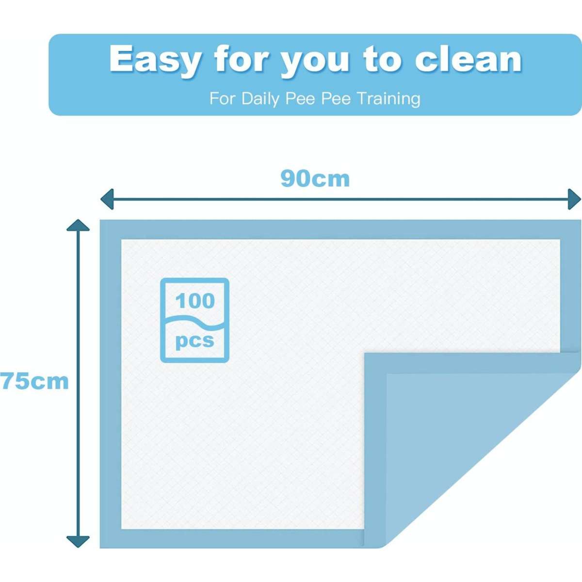 Costway 100PCS 75x90cm Dog Pee Pads Puppy Cat Toilet Training Pads Pet