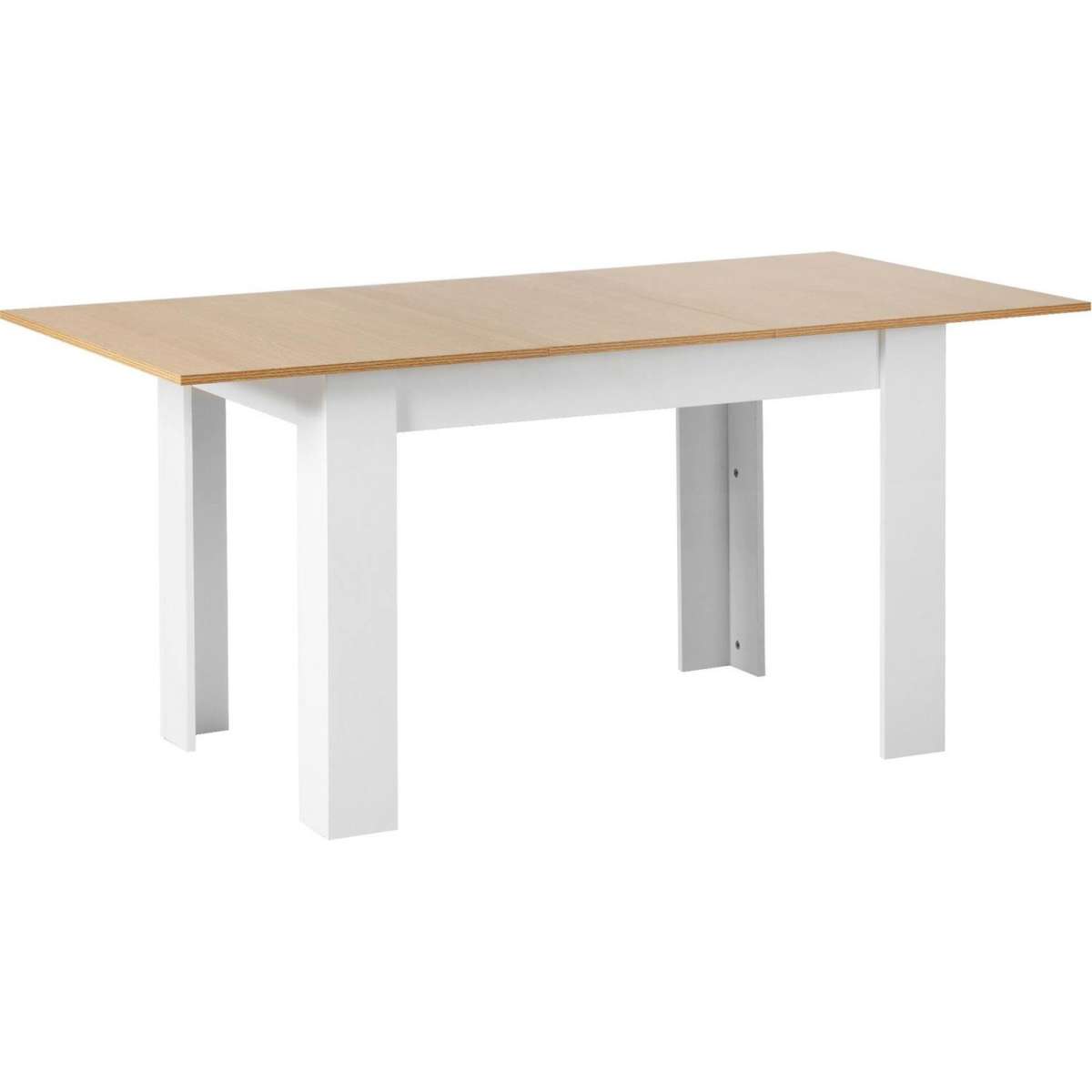 Oikiture 160cm Extendable Dining Table Kitchen Restaurant Cafe Table WoodenWhite Woolworths