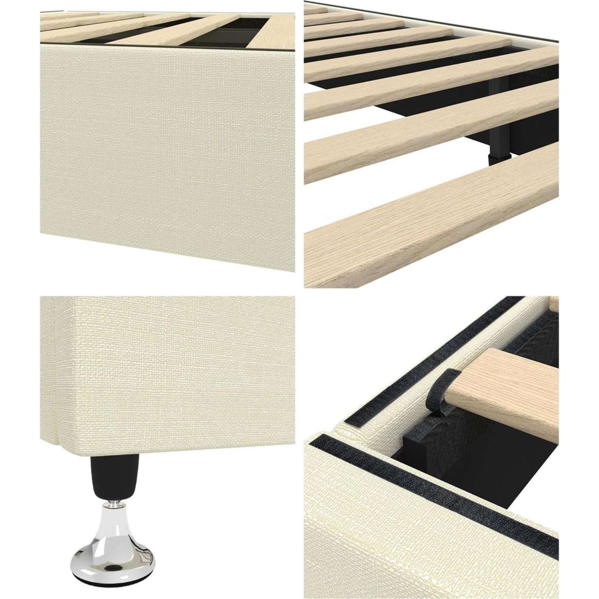 Oikiture Bed Frame King Single Bed Base Platform Beige Woolworths