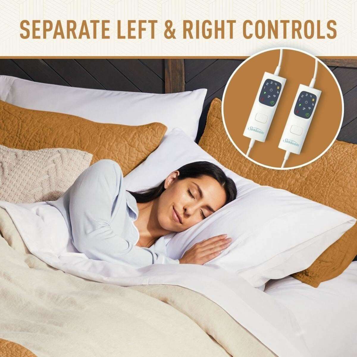 Sunbeam Sleep Perfect Quilted Antibacterial King Heated Blanket