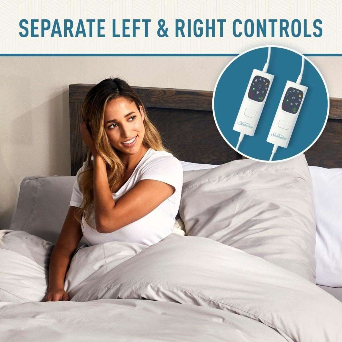 Sunbeam Sleep Perfect Antibacterial Double Heated Blanket Woolworths