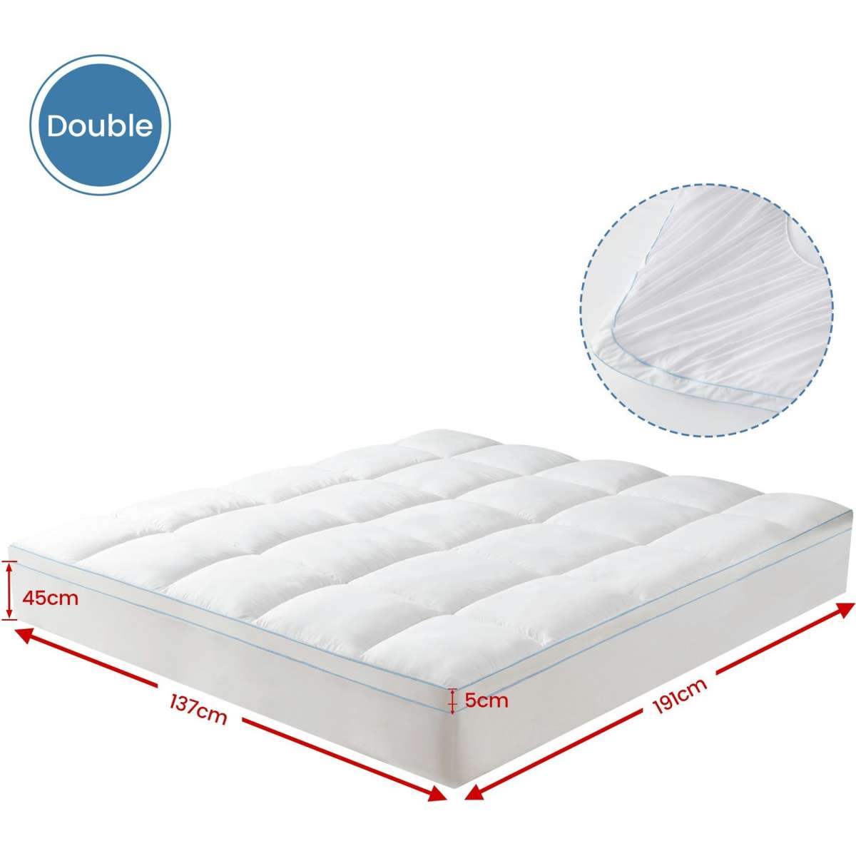 Linenova Cooling Bamboo Mattress Topper 1000GSM Double Bed Woolworths