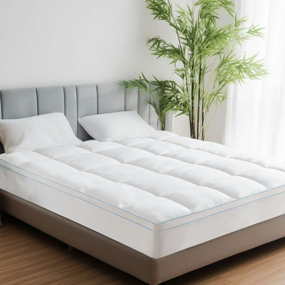 Linenova Cooling Bamboo Mattress Topper 1000GSM King Bed Woolworths