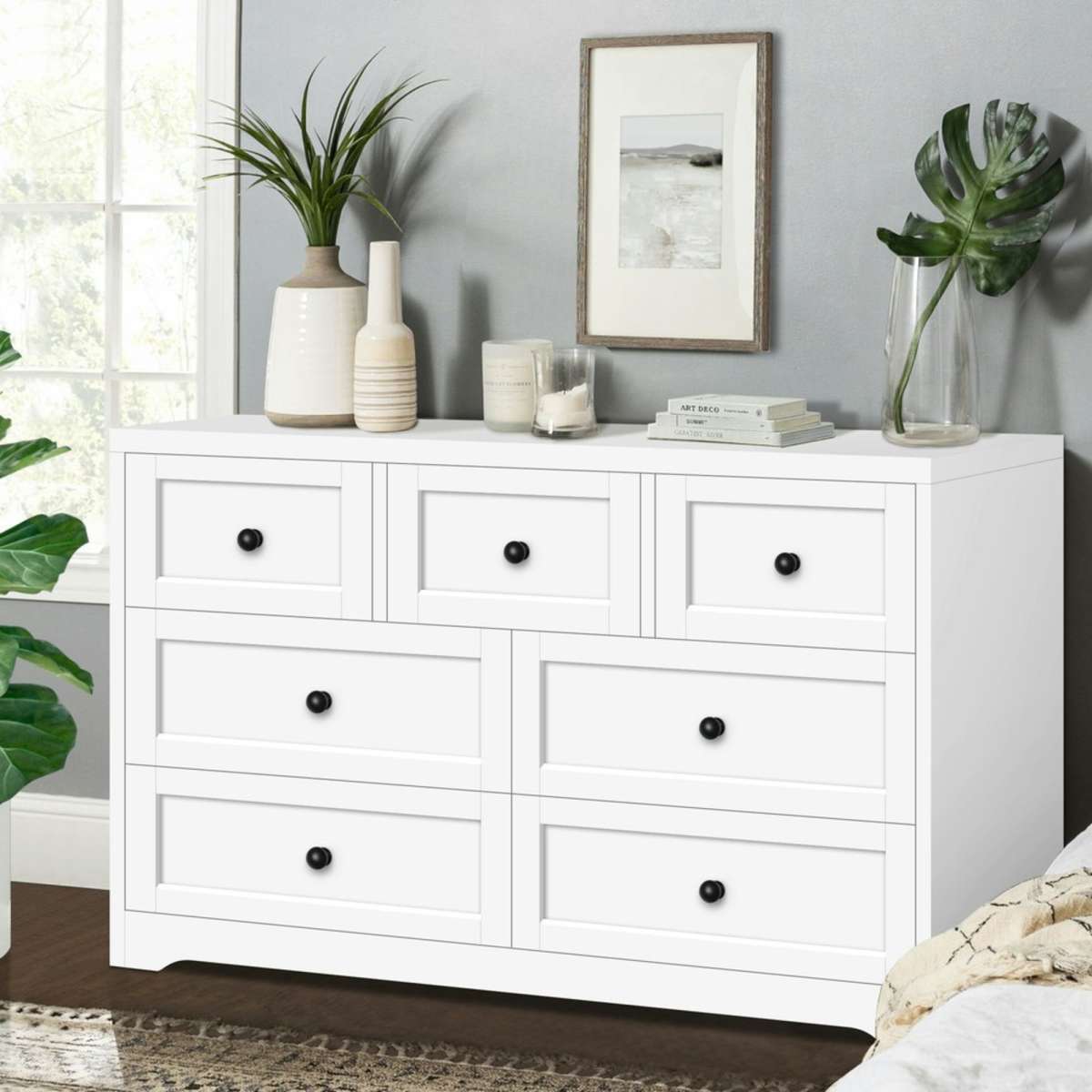 Alfordson 7 Chest of Drawers Hamptons Storage Dresser Tallboy