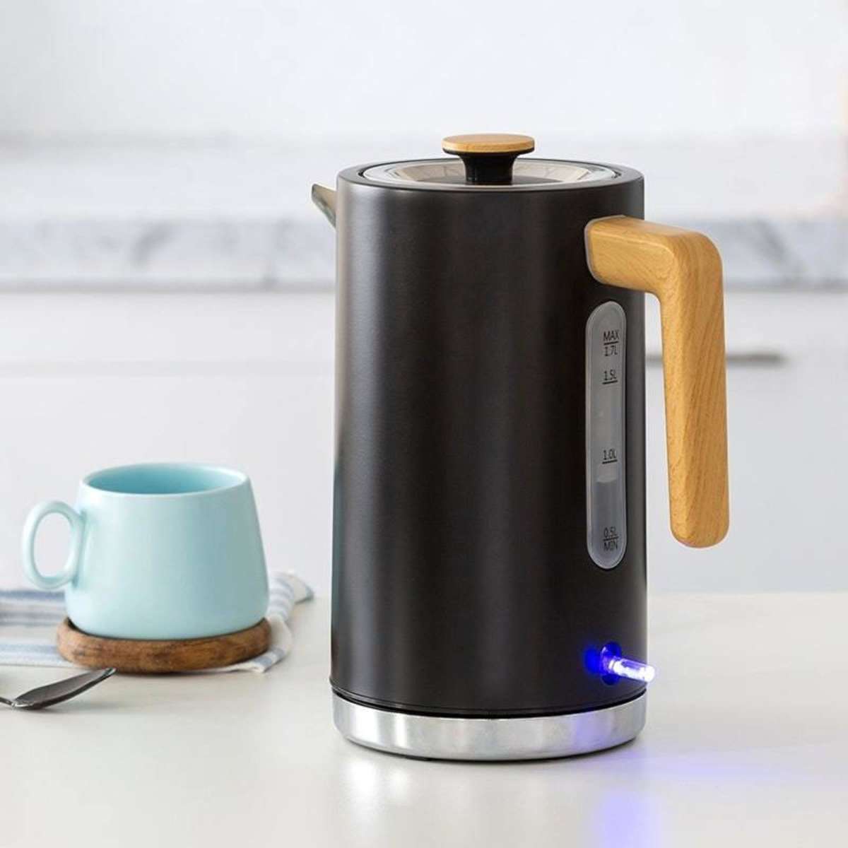 Healthy Choice Toaster & Kettle Set Black & Wood Woolworths