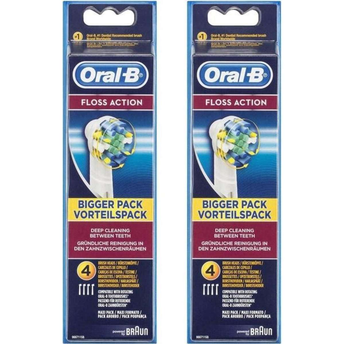 Oral-B 8 X Floss Action Replacement Electric Toothbrush Heads (2 X 4 ...