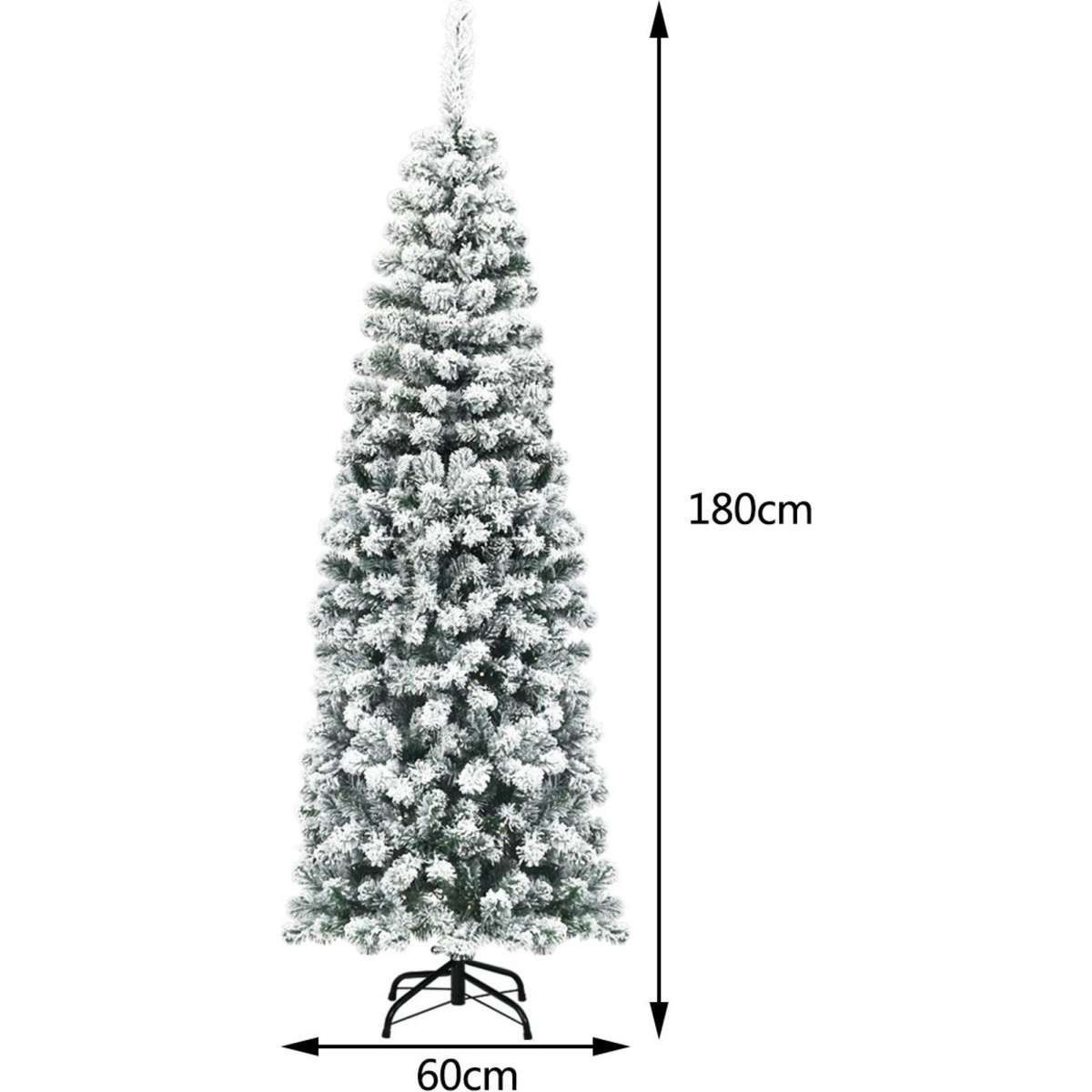 Costway 1.8M PreLit Christmas Tree Snow Flocked Hinged Woolworths