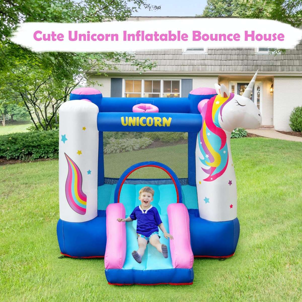 Costway Kids Inflatable Jumping Bounce Castle House Indoor Jump Bouncer