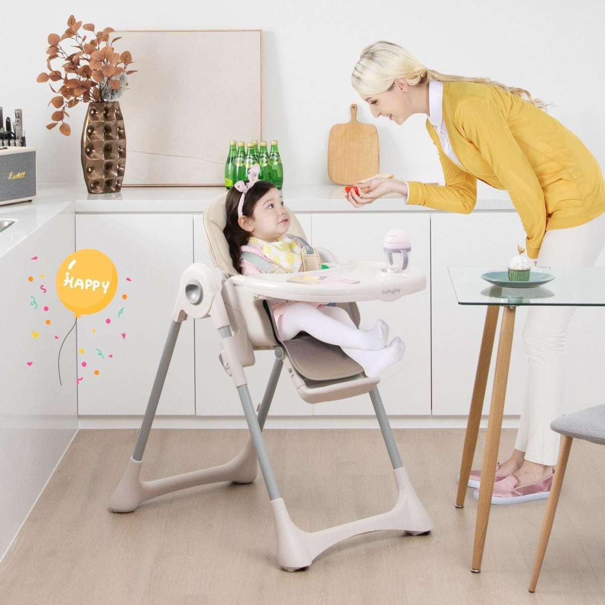 Costway Baby High Chair Infant Eating Chair Plastic Feeding Dining ...