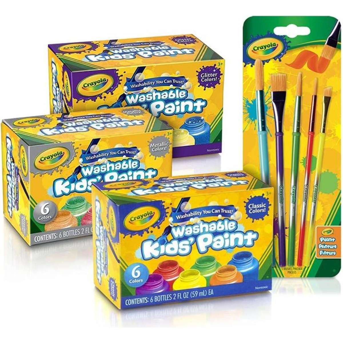 Crayola Washable Kids Paint, Brush & Sketchbook Pack Woolworths