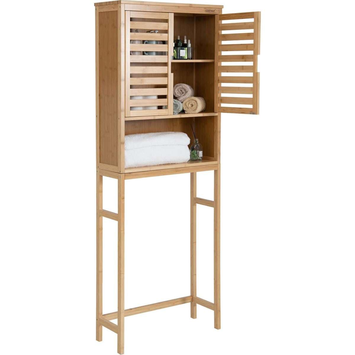 Costway 3Tier Bamboo Over Toilet Storage Bathroom Organizer