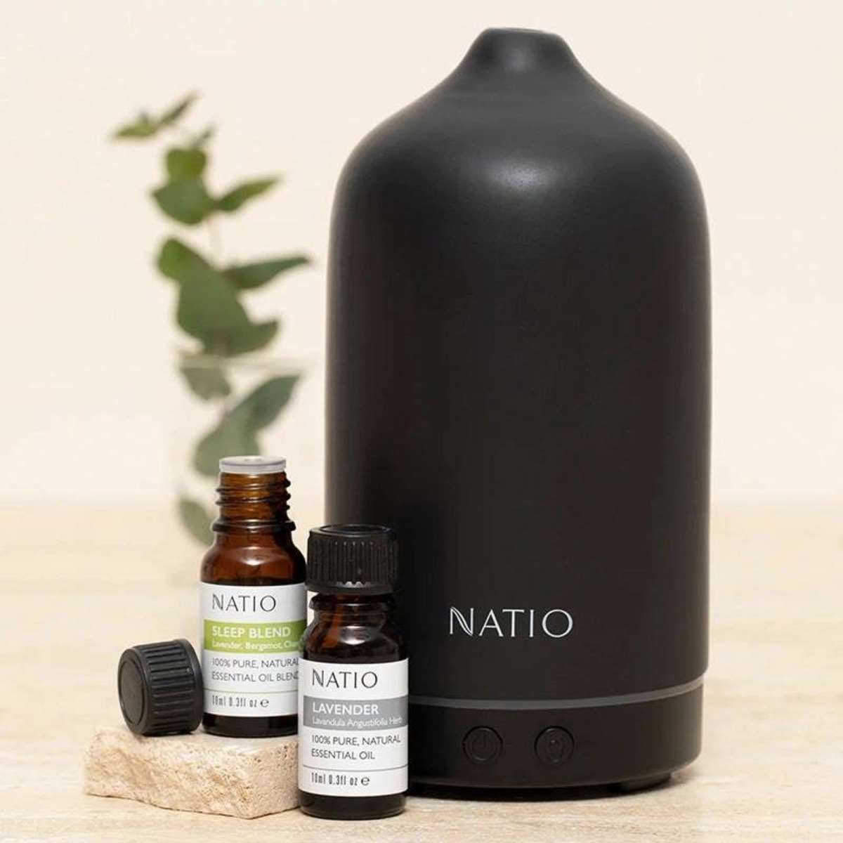 Natio Serenity Diffuser & Essential Oils Gift Set Black | Woolworths