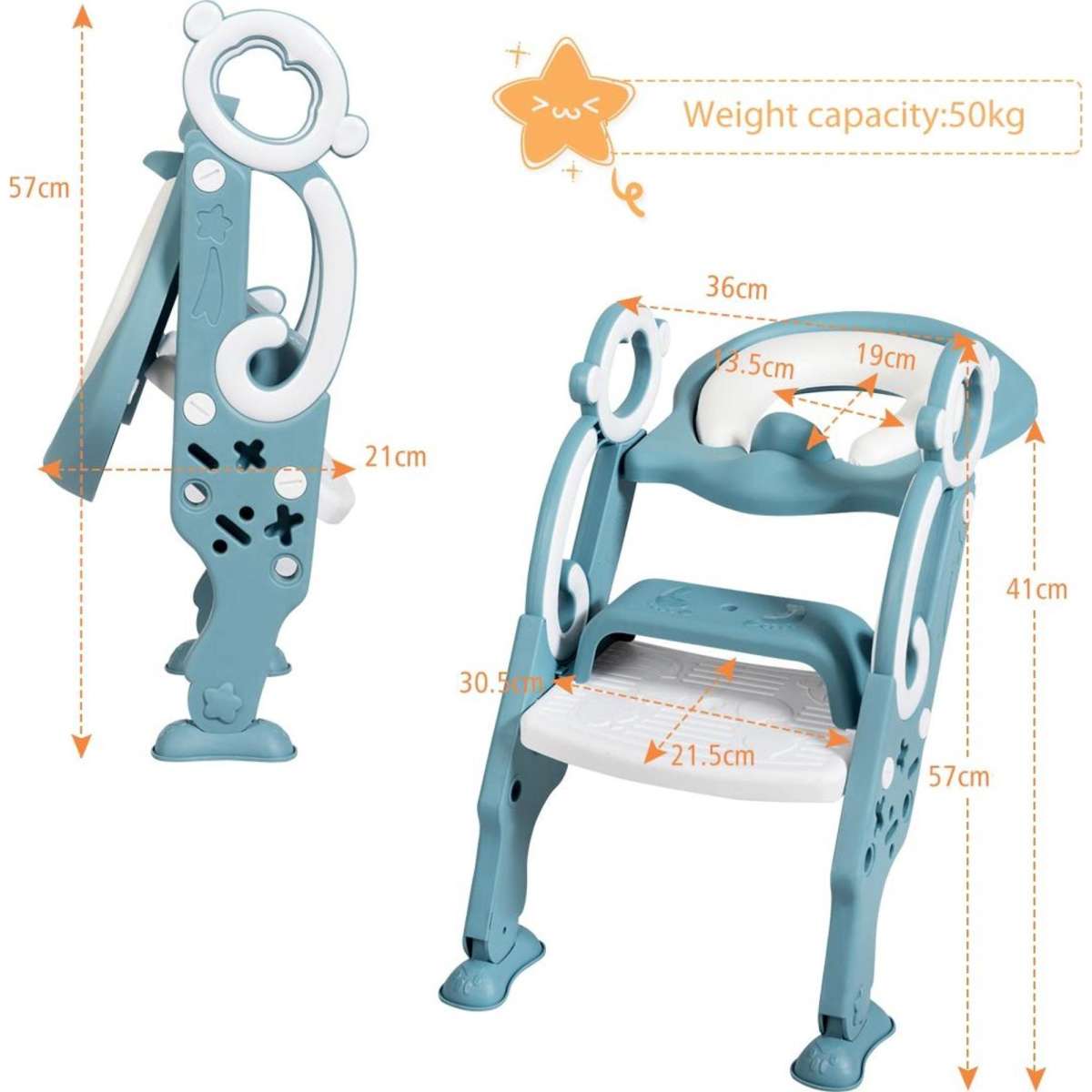 Costway Kids Toilet Ladder Baby Toddler Training Toilet Seat Step Potty