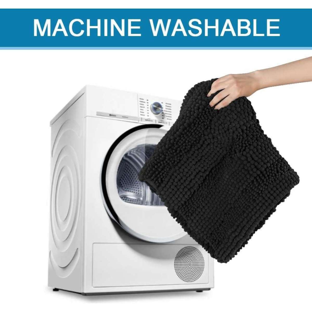 Smarcute Chenille Bath Mat Non Slip Bath Mat Set Soft Bath Rug For