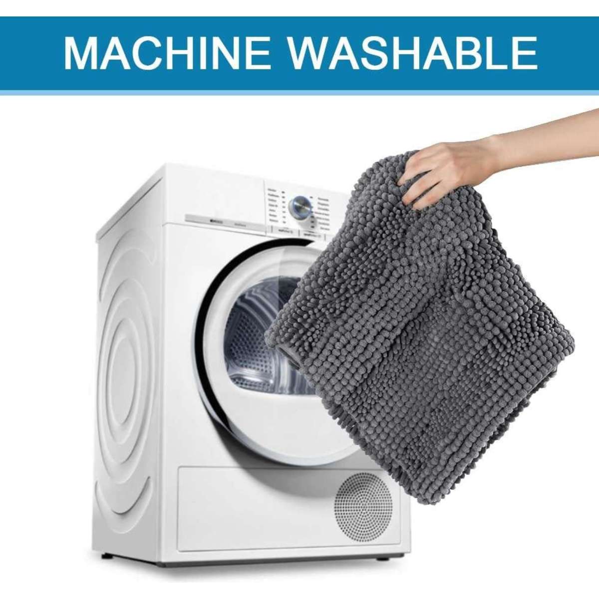 Smarcute Chenille Bath Mat Non Slip Bath Mat Set Soft Bath Rug For