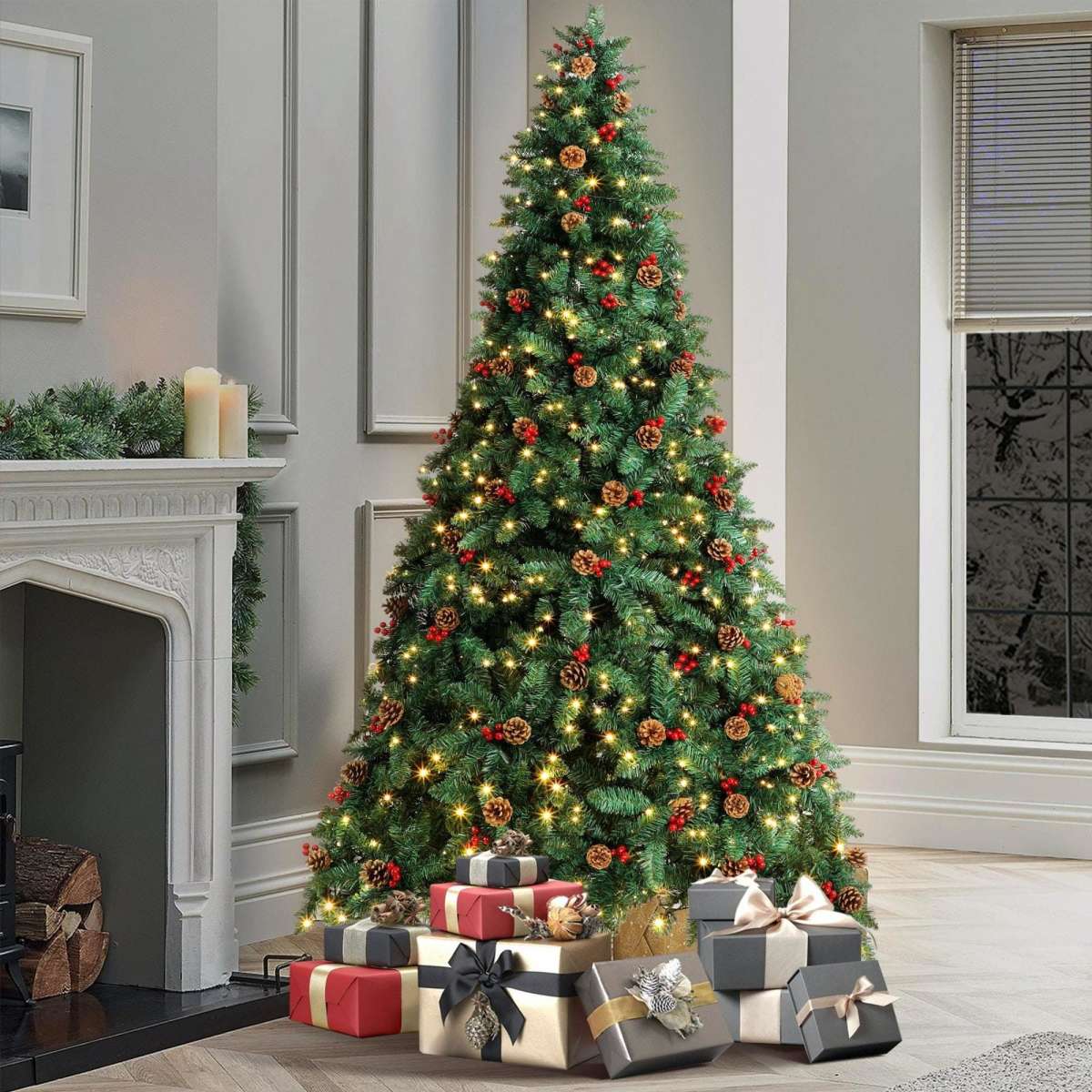 Mazam LED Christmas Tree 1.8M 6FT Xmas Trees Decorations Green with ...