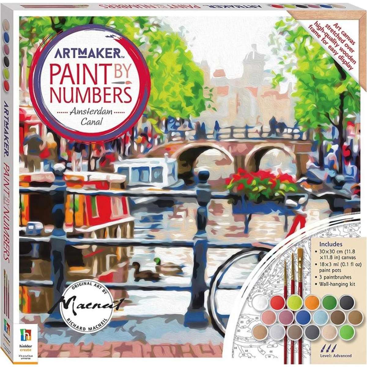Art Maker Paint by Numbers Canvas Amsterdam Canal Painting Set Woolworths