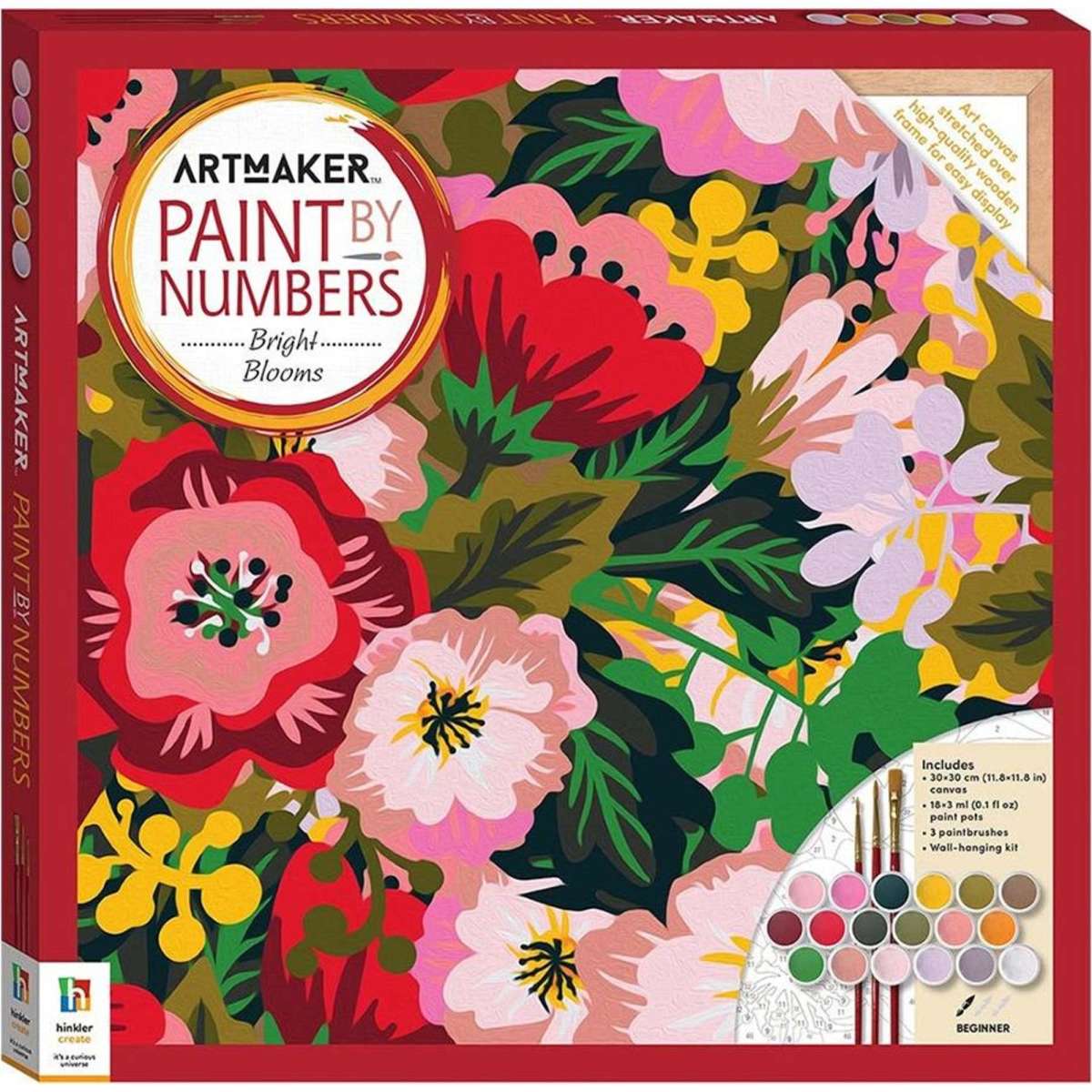 Art Maker Paint by Numbers Bright Blooms Painting Set | Woolworths