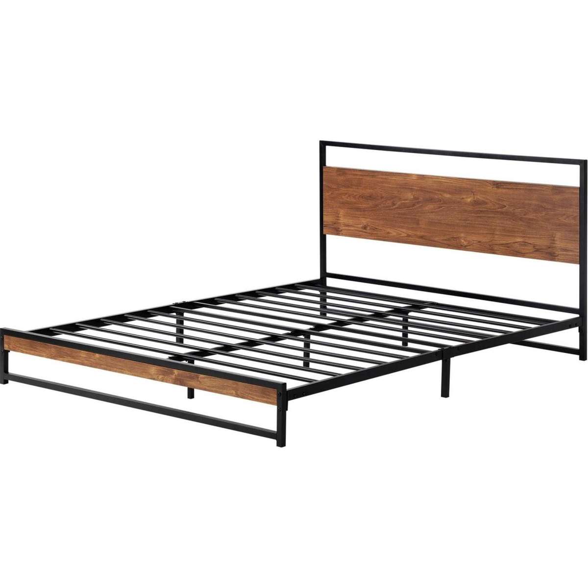 Oikiture Metal Bed Frame Queen Size Beds Base Platform Wood Woolworths
