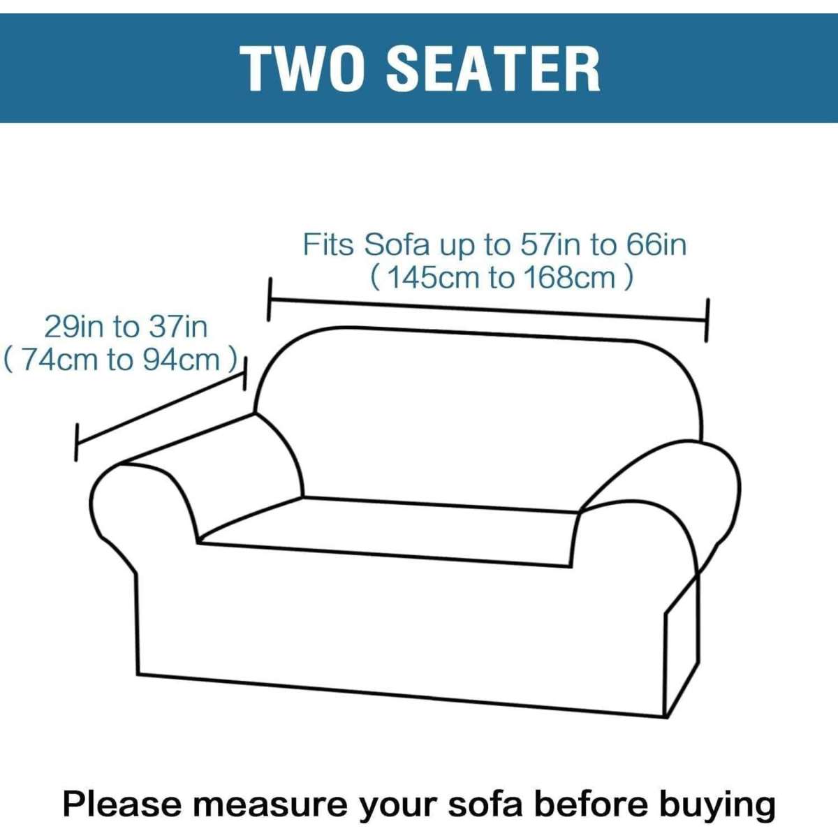 Smarcute 2 Seater Cover Thick Velvet Sofa Cover for Living Room,Grey