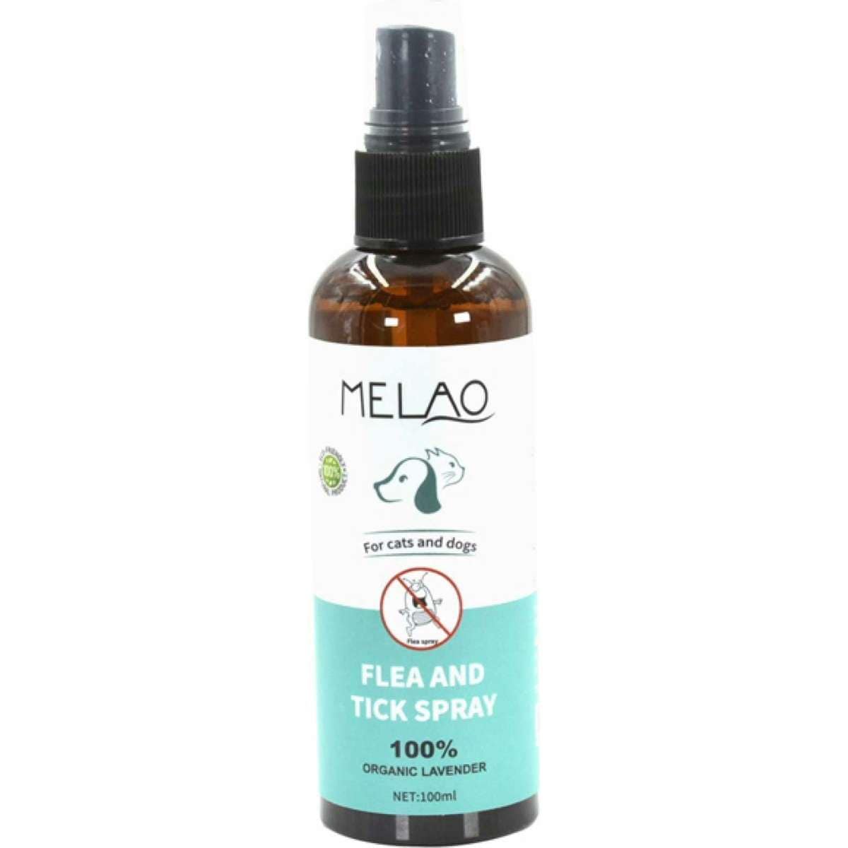 Melao 100ml Pet Flea Tick Spray Dog or Cat Organic Natural Lavender