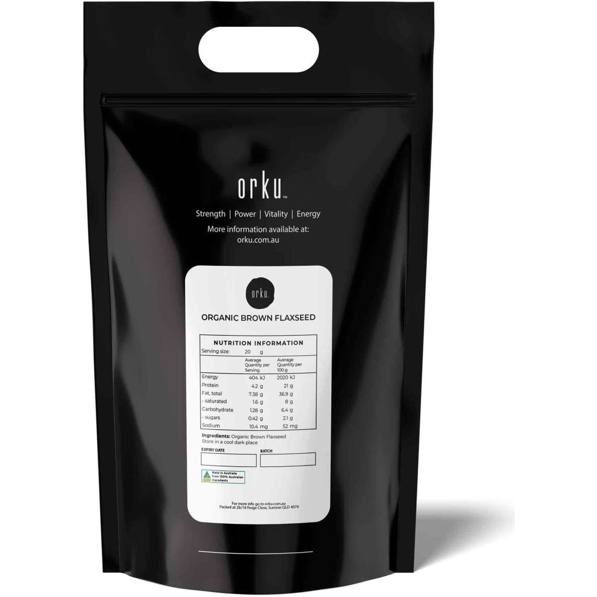 Orku 20Kg Organic Brown Linseed Flaxseed Whole Flax Seed Non GMO Omega3