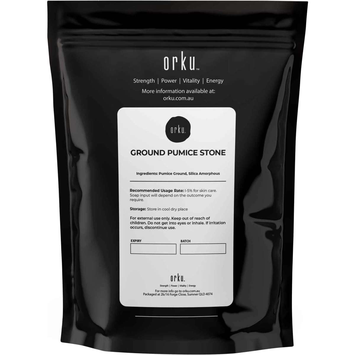 Orku 2Kg Ground Pumice Stone Granular Powder Eco Exfoliant Body Scrub