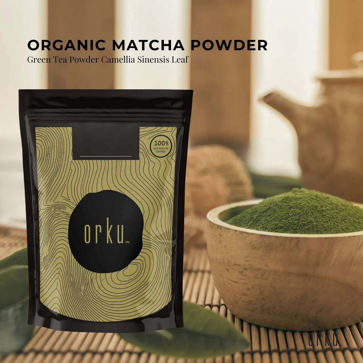 Orku 400g Organic Matcha Green Tea Powder Camellia Sinensis Leaf ...