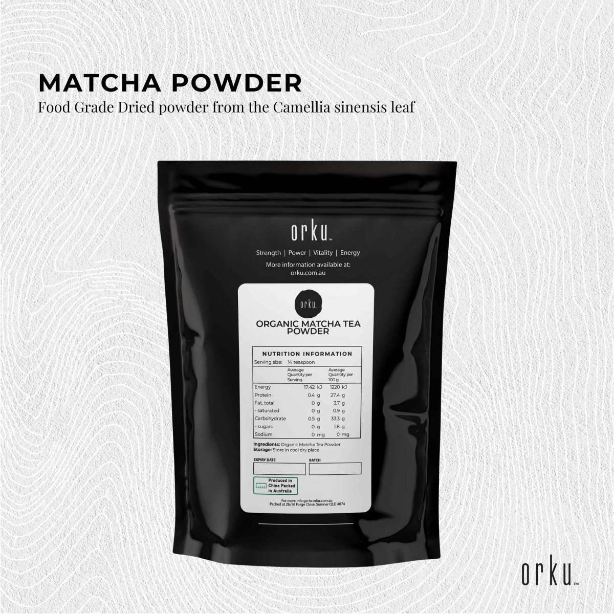 Orku 400g Organic Matcha Green Tea Powder Camellia Sinensis Leaf