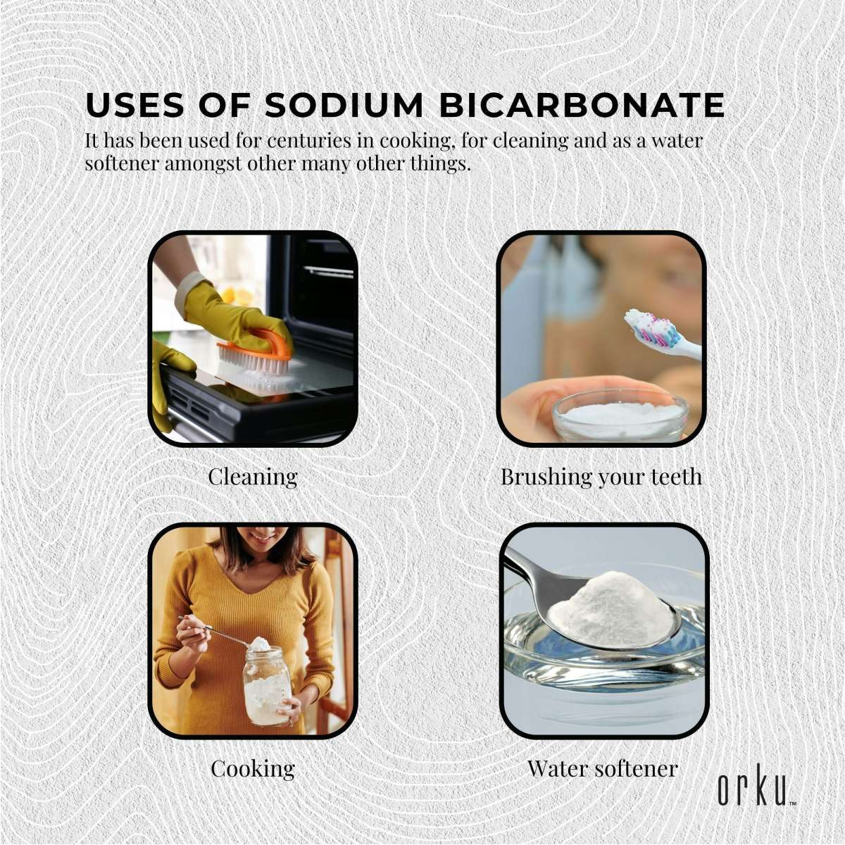 Orku 400g Sodium Bicarbonate - Food Grade Bicarb Baking Soda Hydrogen ...