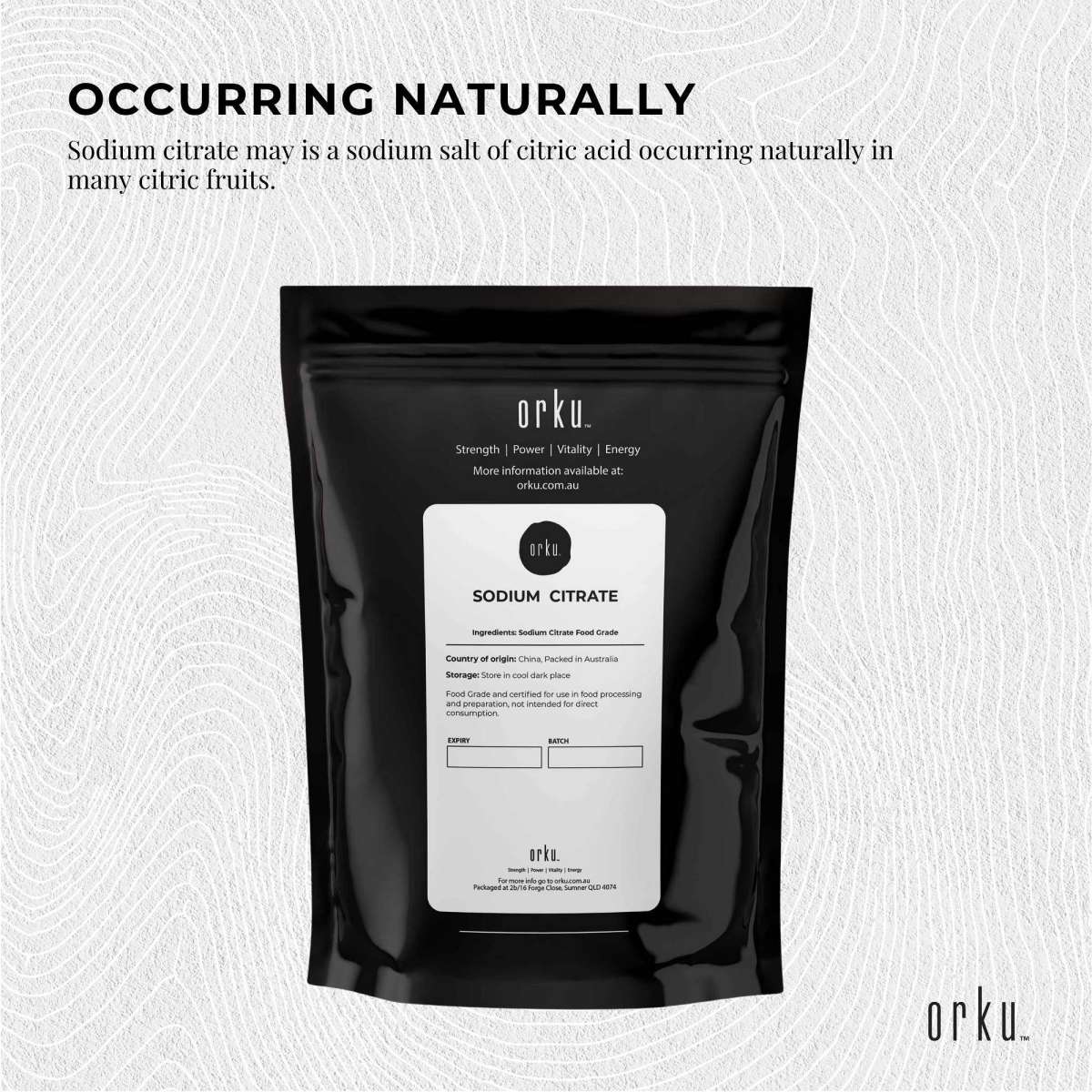 Orku 400g Sodium Citrate Powder Trisodium Food Grade Salt Acid