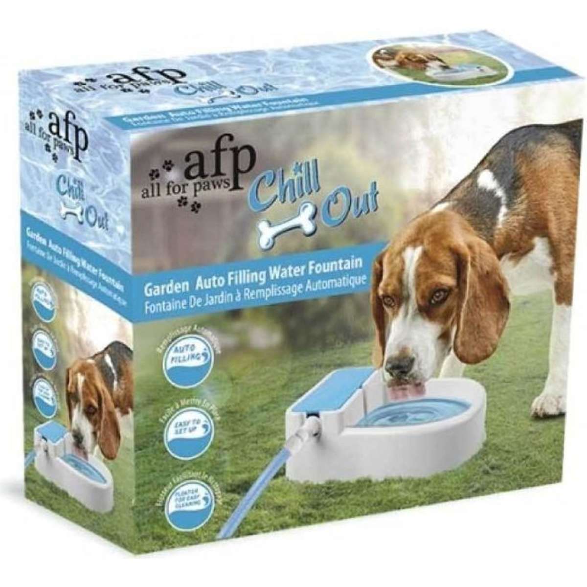 Outdoor auto fill dog water outlet bowl