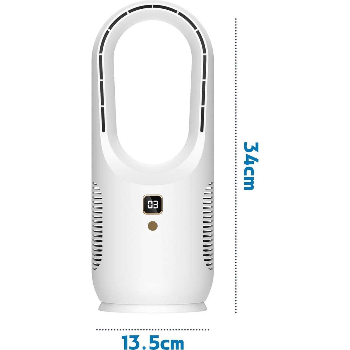 Advwin Desk Fan 3 Speed Portable Bladeless Fan USB White Woolworths