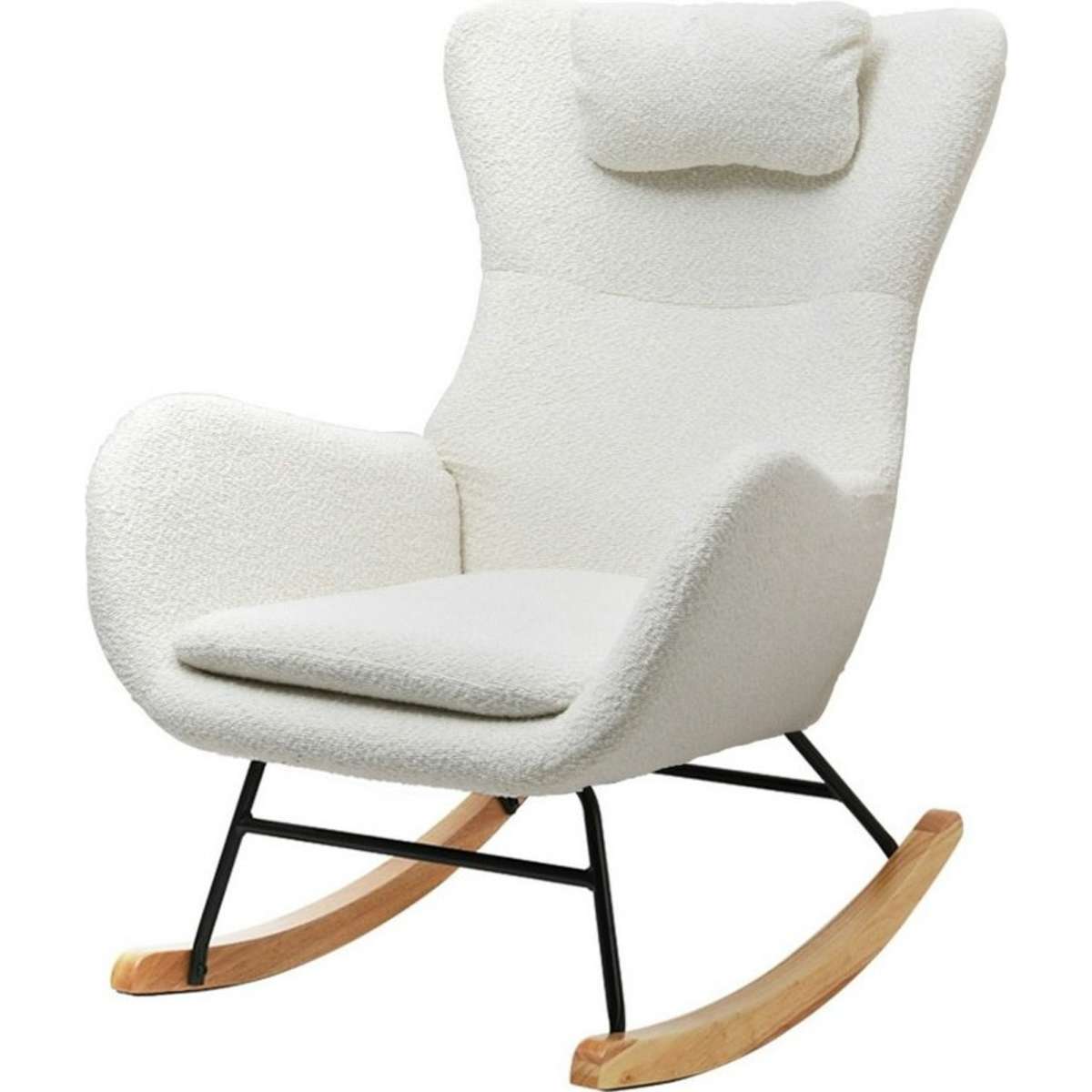 Artiss Rocking Chair Boucle Armchair Feeding Chair White 1EA