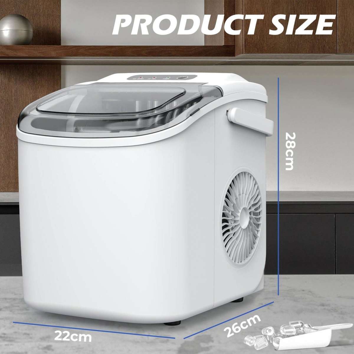 Advwin Ice Maker Portable Ice Cube Machine Home White Woolworths