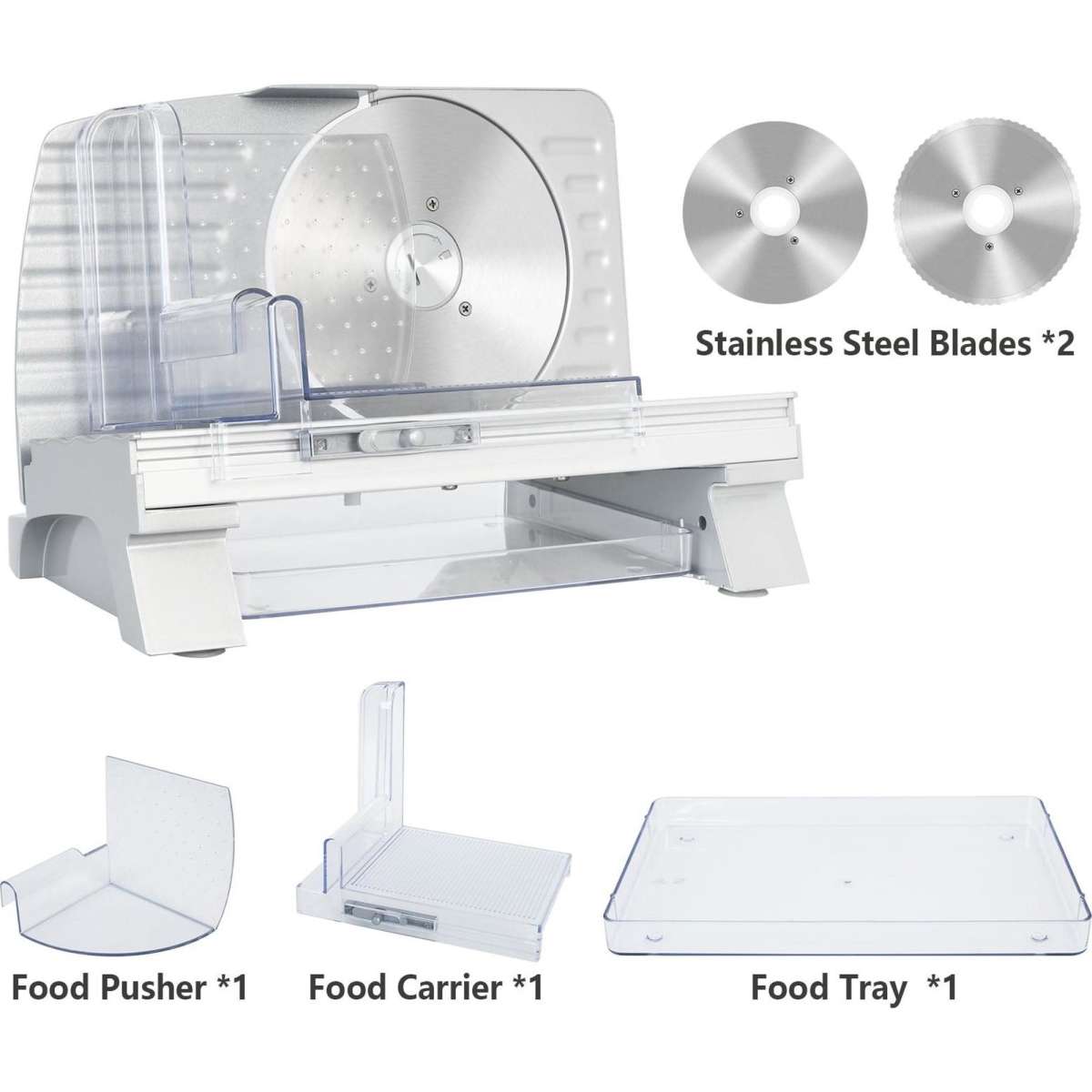 ADVWIN Electric Meat Slicer, 6.8" Food Slicer with Removable Stainless
