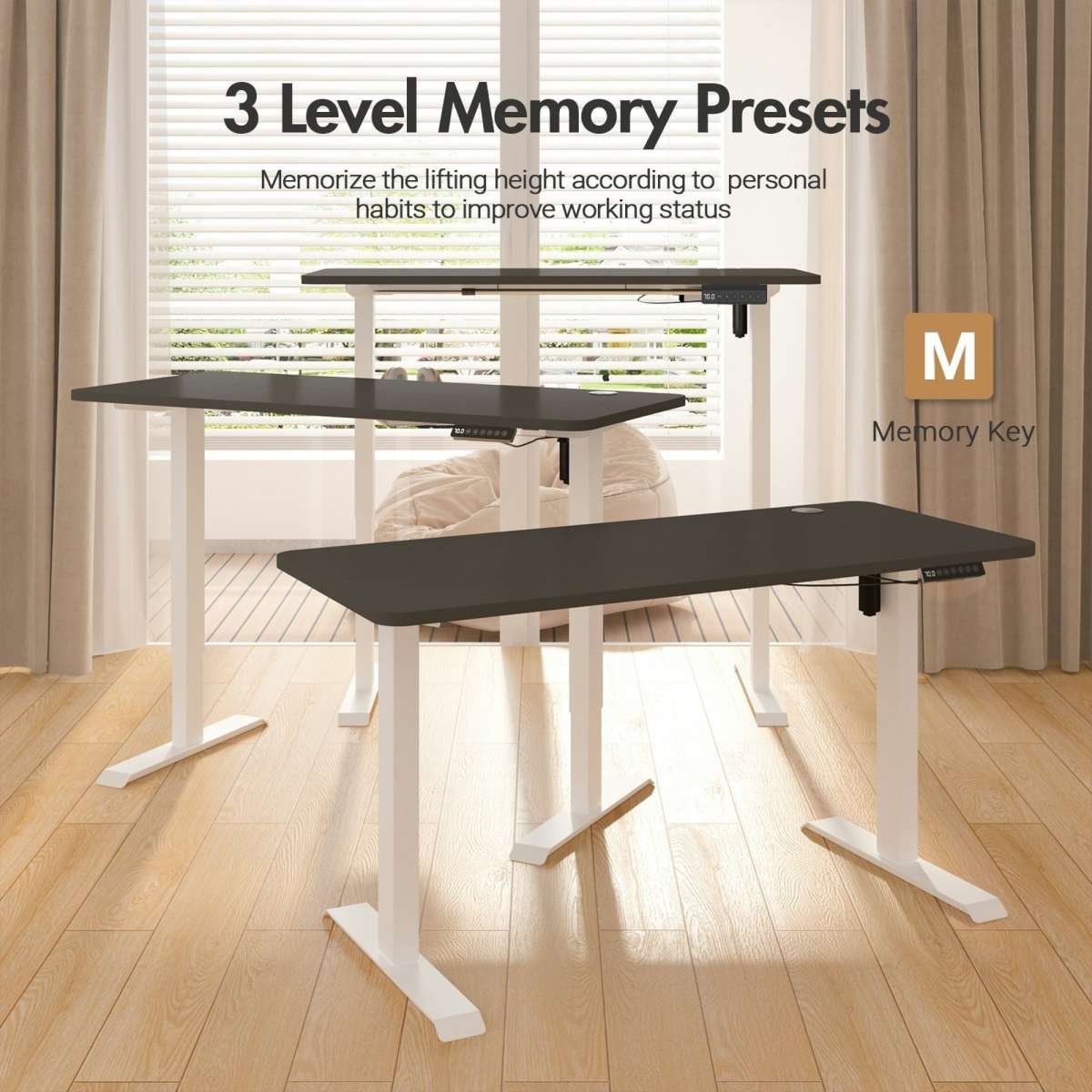 Advwin Electric Standing Desk 120cm Black & White Woolworths