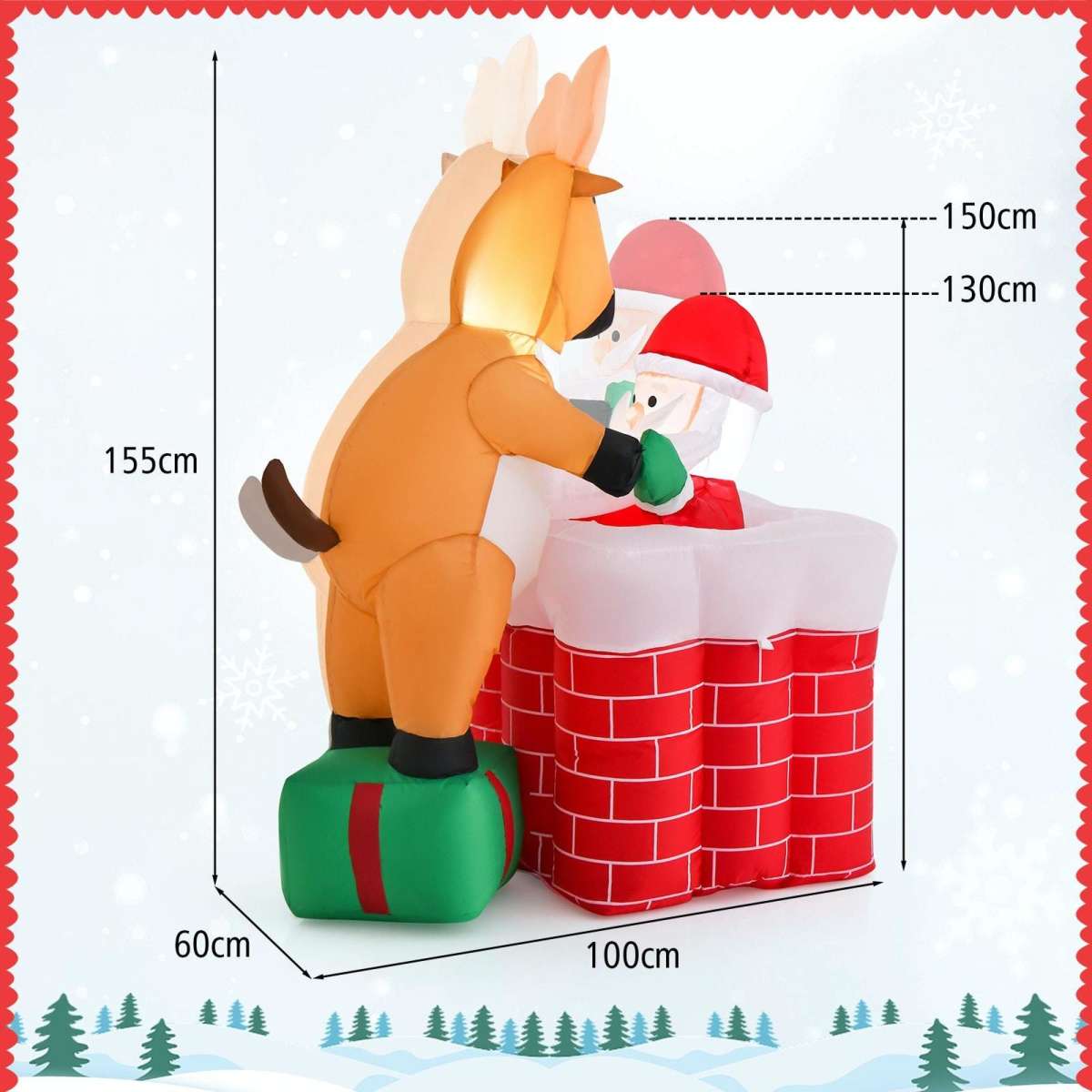 Costway Christmas Inflatables LED Decoration Pop Up Santa Claus