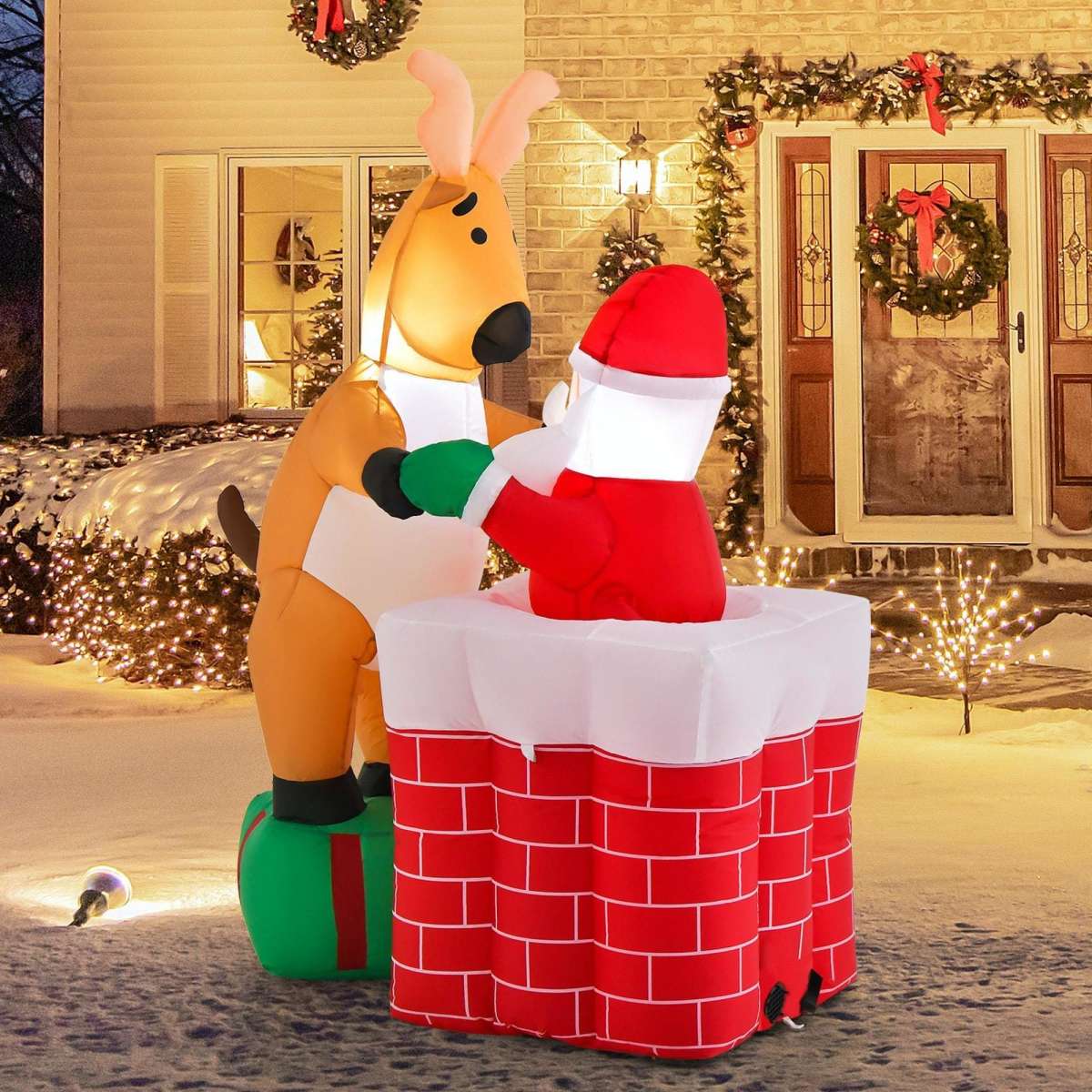 Costway Christmas Inflatables LED Decoration Pop Up Santa Claus